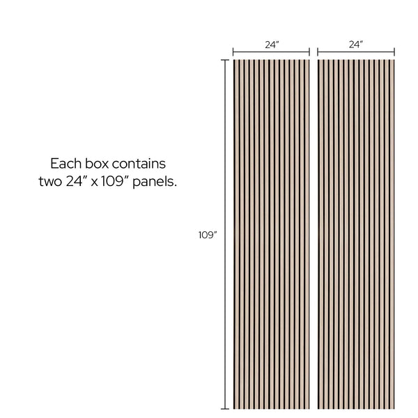 Natural Oak Acoustic Slat Panels 109"